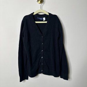 PLACE Black Button Front Cardigan Girls Large 10/12